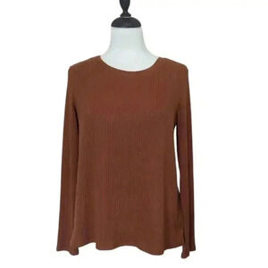 American Eagle Soft & Sexy Plush Rust Color Long Sleeve Top Size M